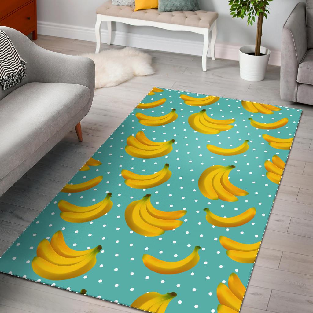 Polka Dot Banana Pattern Print Area Rug GearFrost