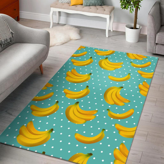 Polka Dot Banana Pattern Print Area Rug GearFrost