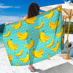 Polka Dot Banana Pattern Print Beach Sarong Wrap