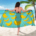 Polka Dot Banana Pattern Print Beach Sarong Wrap