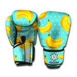 Polka Dot Banana Pattern Print Boxing Gloves