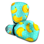 Polka Dot Banana Pattern Print Boxing Gloves