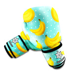 Polka Dot Banana Pattern Print Boxing Gloves