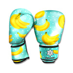 Polka Dot Banana Pattern Print Boxing Gloves