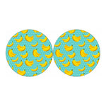 Polka Dot Banana Pattern Print Car Coasters