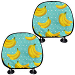 Polka Dot Banana Pattern Print Car Headrest Covers