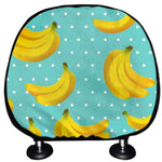 Polka Dot Banana Pattern Print Car Headrest Covers