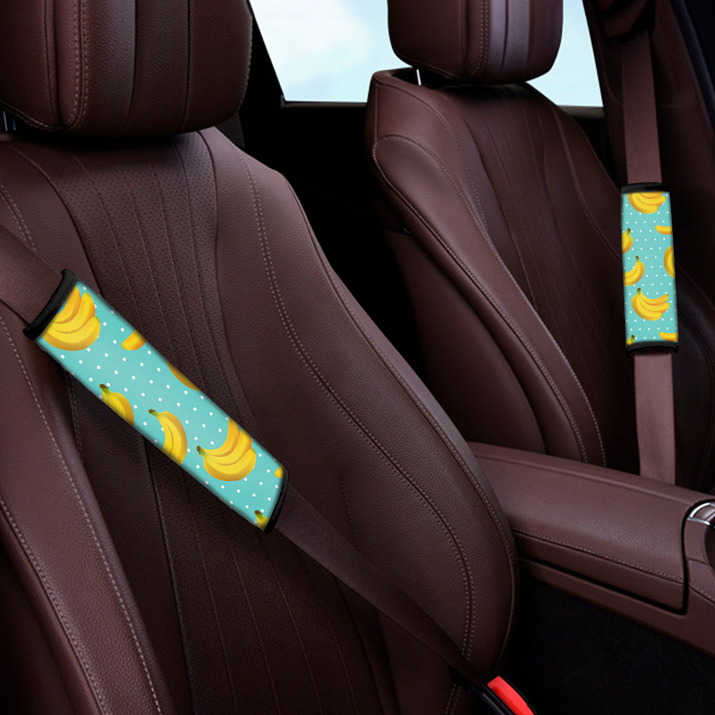 Polka Dot Banana Pattern Print Car Seat Belt Covers