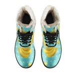 Polka Dot Banana Pattern Print Comfy Boots GearFrost