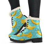 Polka Dot Banana Pattern Print Comfy Boots GearFrost
