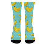 Polka Dot Banana Pattern Print Crew Socks