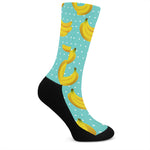 Polka Dot Banana Pattern Print Crew Socks