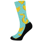 Polka Dot Banana Pattern Print Crew Socks