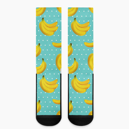 Polka Dot Banana Pattern Print Crew Socks