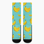 Polka Dot Banana Pattern Print Crew Socks