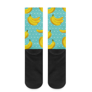 Polka Dot Banana Pattern Print Crew Socks