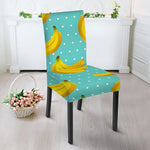 Polka Dot Banana Pattern Print Dining Chair Slipcover
