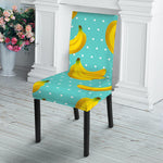 Polka Dot Banana Pattern Print Dining Chair Slipcover