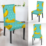 Polka Dot Banana Pattern Print Dining Chair Slipcover