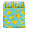 Polka Dot Banana Pattern Print Duvet Cover Bedding Set