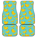 Polka Dot Banana Pattern Print Front and Back Car Floor Mats