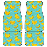 Polka Dot Banana Pattern Print Front and Back Car Floor Mats