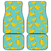 Polka Dot Banana Pattern Print Front and Back Car Floor Mats