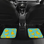 Polka Dot Banana Pattern Print Front and Back Car Floor Mats
