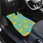 Polka Dot Banana Pattern Print Front and Back Car Floor Mats