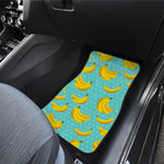 Polka Dot Banana Pattern Print Front and Back Car Floor Mats