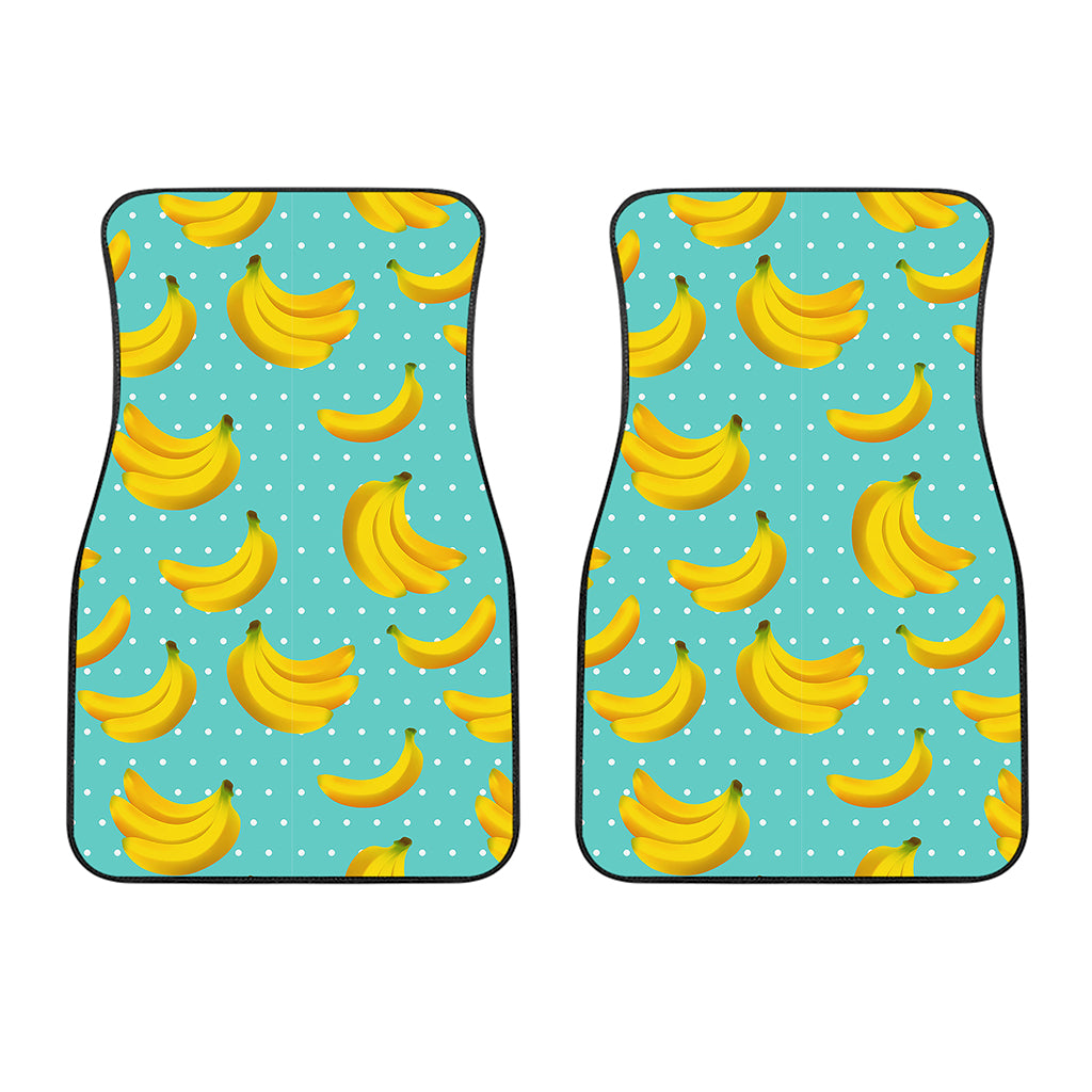 Polka Dot Banana Pattern Print Front Car Floor Mats