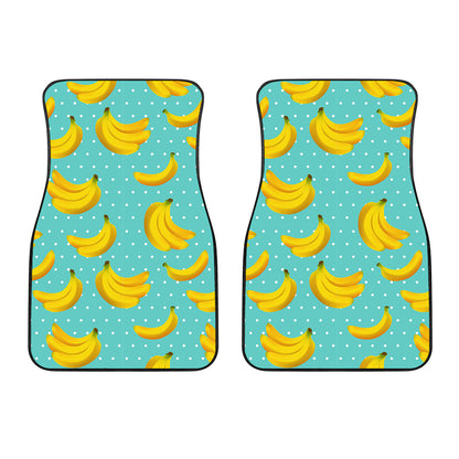 Polka Dot Banana Pattern Print Front Car Floor Mats