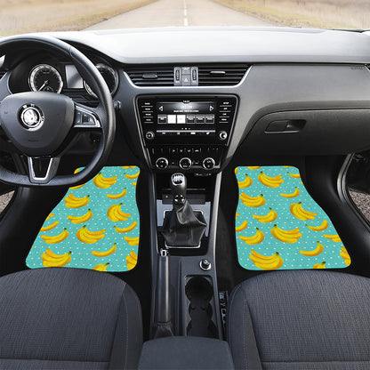 Polka Dot Banana Pattern Print Front Car Floor Mats