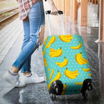 Polka Dot Banana Pattern Print Luggage Cover GearFrost