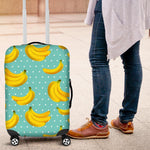 Polka Dot Banana Pattern Print Luggage Cover GearFrost
