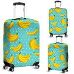 Polka Dot Banana Pattern Print Luggage Cover GearFrost
