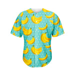 Polka Dot Banana Pattern Print Men's Baseball Jersey