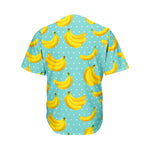 Polka Dot Banana Pattern Print Men's Baseball Jersey