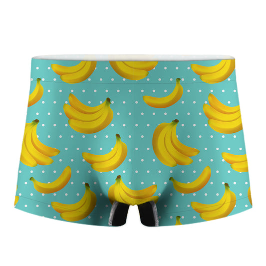 Polka Dot Banana Pattern Print Men's Boxer Briefs