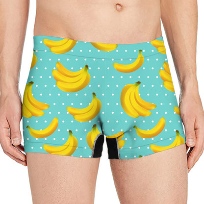 Polka Dot Banana Pattern Print Men's Boxer Briefs