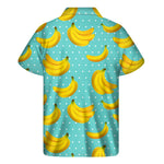 Polka Dot Banana Pattern Print Men's Short Sleeve Shirt