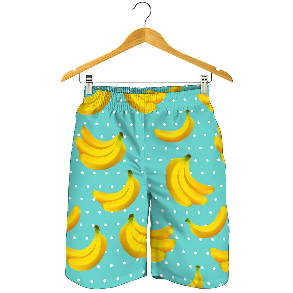 Polka Dot Banana Pattern Print Men's Shorts