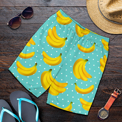 Polka Dot Banana Pattern Print Men's Shorts