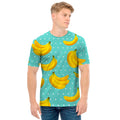 Polka Dot Banana Pattern Print Men's T-Shirt