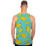 Polka Dot Banana Pattern Print Men's Tank Top