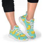 Polka Dot Banana Pattern Print Mesh Knit Shoes GearFrost