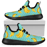 Polka Dot Banana Pattern Print Mesh Knit Shoes GearFrost