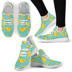 Polka Dot Banana Pattern Print Mesh Knit Shoes GearFrost