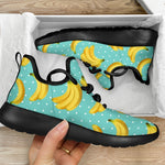 Polka Dot Banana Pattern Print Mesh Knit Shoes GearFrost