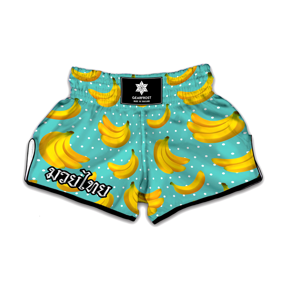 Polka Dot Banana Pattern Print Muay Thai Boxing Shorts